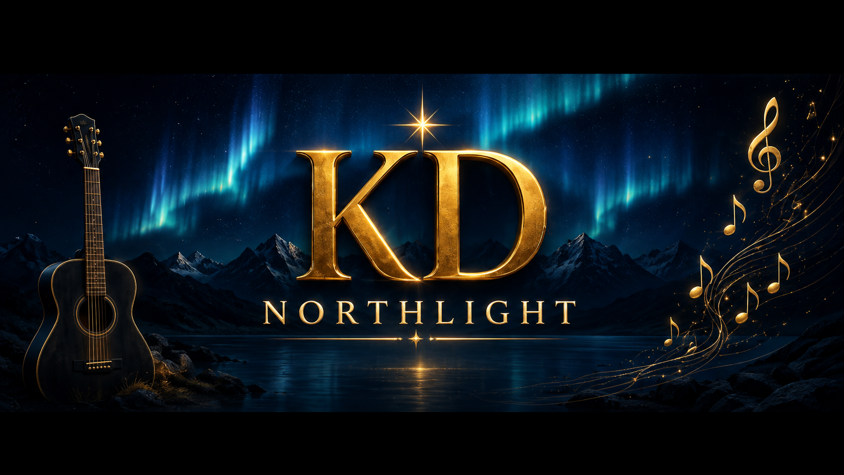 KD Northlight med gitar, fjell og nordlys